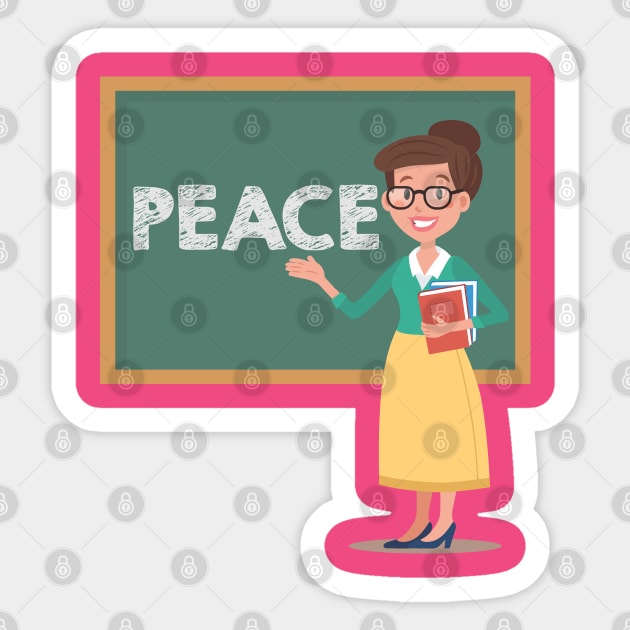 Teach Peace Sticker by Pittih